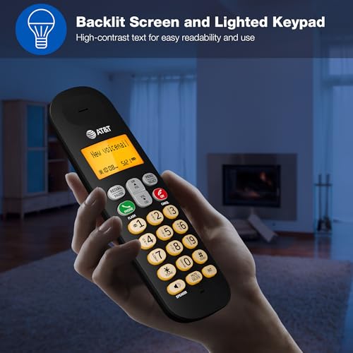 Image of AT&T EL1101 DECT 6.0 Cordless Phone | Caller ID, Lighted Keypad, LCD Display, Full Duplex Speakerphone, ECO Mode, Quiet Mode