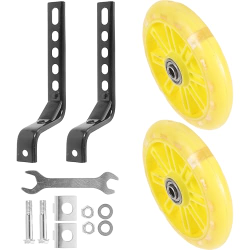 TOKIDNY Kinderfahrrad Stützräder mit Gelben Stabilen Hilfsrädern und Werkzeug Ersatz für Trainingsräder für Jungen und Mädchen zum Sicheren Lernen und Balancetraining