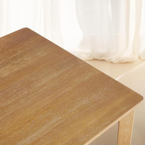 Image of Farmhouse Dining Room Table Set for 6 with Upholstered Bench and Chairs