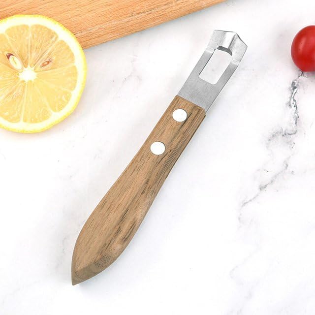 Brown Channel Knife, Lemon Peeler Zester Tool, Wood & Stainless Steel Peeler, Ultra Sharp Lemon Rind Twist Peeler Tool, Kitchen Tool for Lemon Orange Citrus Fruit Grater Graters, Peelers and Slicers P - Image 6