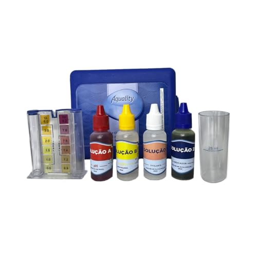 Estojo De Teste 3 Em 1 Medidor PH Cloro e Alcalinidade Para Manutenção e Limpeza de Piscina Água Cristalina Verão