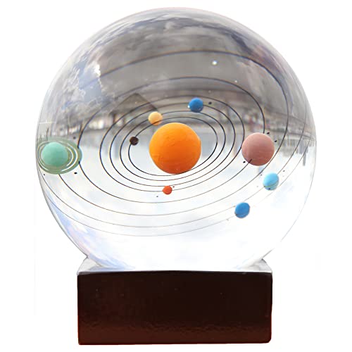 Berry Präsident ® 3D-Lasergravur-Solar System Briefbeschwerer Home Decor Geschenk Sonnensystem Kristallkugel 7.87 cm Cover