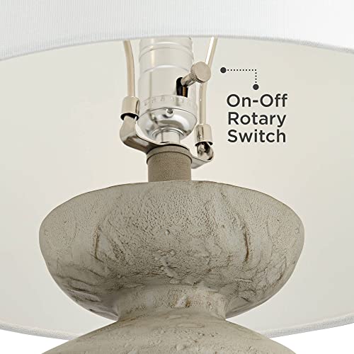 Lámpara de mesa Possini Euro Design 30 pulg blanca beige miniatura 5