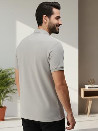 Image of Lux Cozi Men's Half Sleeve Soild Casual Regular Fit T-Shirt with Chest Pocket | Polo Tshirt for Men