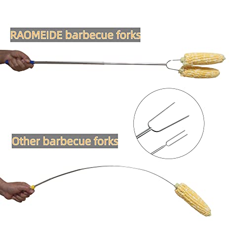 32" Heavy Duty Hot Dog Roasting Sticks for Campfire, Smores Sticks for Fire Pit Long, Marshmallows Skewers (4 Pack) - Image 4