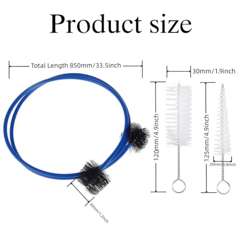 Posaunen-Reinigungsset, Trompeten-Reinigungsbürsten, Trompete Reinigung Pflege Kit, Reinigungsbürsten für Blechblasinstrumente, Posaunen-Reinigungsbürste, Musikinstrument Pflege Bürsten, 3 Stück