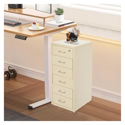 Classeur mobile beige en métal verrouillable pour bureau