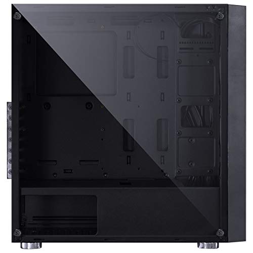 GABINETE MID-TOWER JUPITER PRETO COM 3 FANS LED RGB FRONTAL E LATERAL EM VIDRO TEMPERADO - JUPPT7C3F