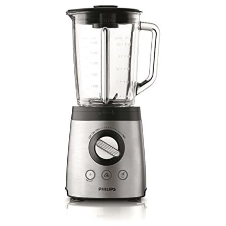 Philips HR2096/00 Avance Collection Standmixer/ProBlend 6-Technologie / 800 W / 2 L Glasbehälter, schwarz/silber