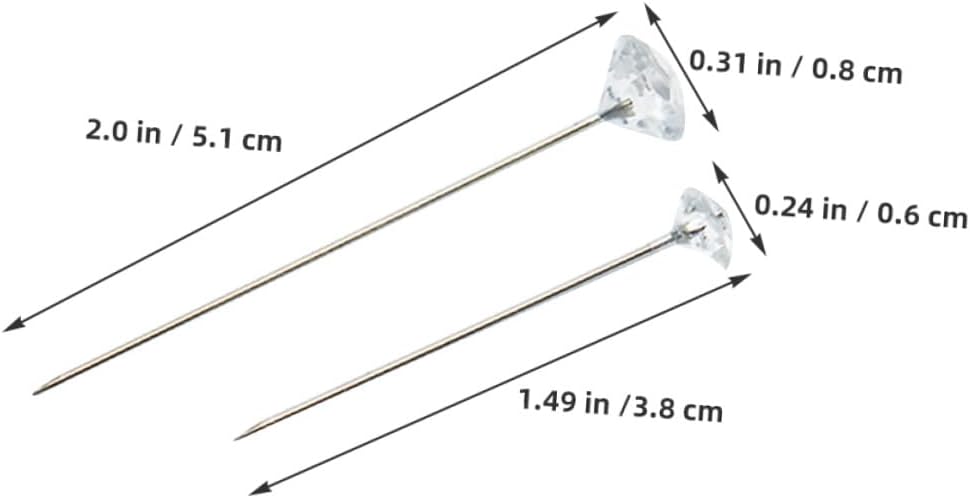GALPADA 300pcs Diamond Quilting Pins for Sewing Clothing, Straight Hand Needles with Pearl Heads for Wedding Corsages and DIY Flower Decoration