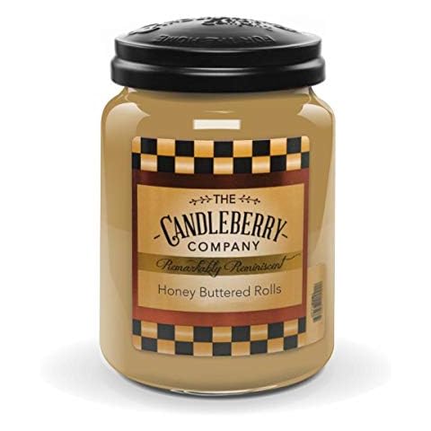 Candleberry Candles | Honey Buttered Rolls Candle | Best Candles on The Market | Hand Poured in The USA | Highly Scented & Long Lasting | Large Jar 26 oz Cover