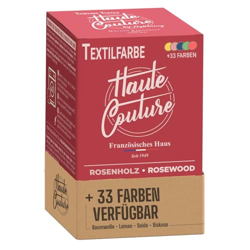 Textilfarbe Rosa – Haute Couture – 33 Farben – All-in-One – 350 g – für Kleidung und Stoffe – Rosenholz