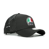 Chiusura posteriore a scatto AGV 9forty Trucker Snapback cap Cappello Estivo, Unisex – Adulto, Nero, N