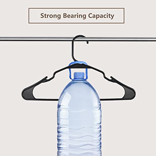 Mecto Hangers 20 Pack, Plastic Black Notched Coat Hanger Space Saving Tubular Heavy Duty Clothes Hangers For Everyday Standard Use On Suits Coats Pants Dress Shirts (Black, 20 Pack) #TOP5