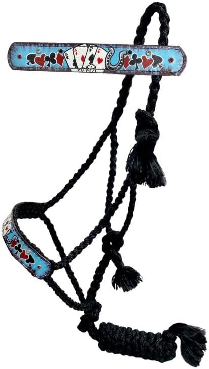 Showman Electric Aces Black Woven Nylon Mule Tape Halter