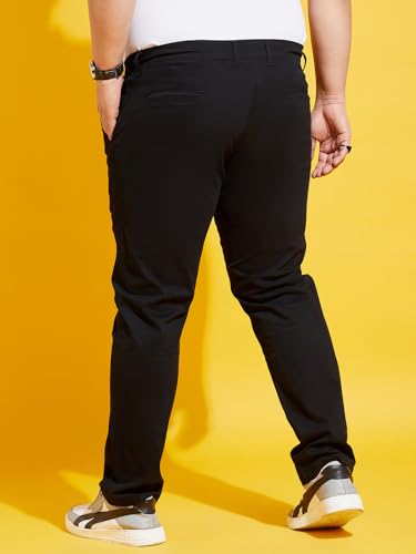 Image of Bigbanana Plus Size Men's Regular Fit Solid Trousers
