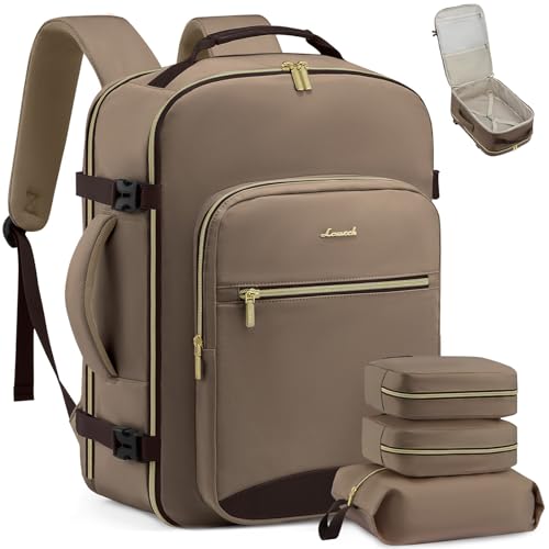 Image of LOVEVOOK 50L Travel Backpack Flight Approved Carry on Backpack,3 Packing Cubes,Waterproof Personal Item Travel Bag,TSA Carry on Luggage Suitcase Travel Essentials,Gifts for Women & Men,fits 18 inch Laptop