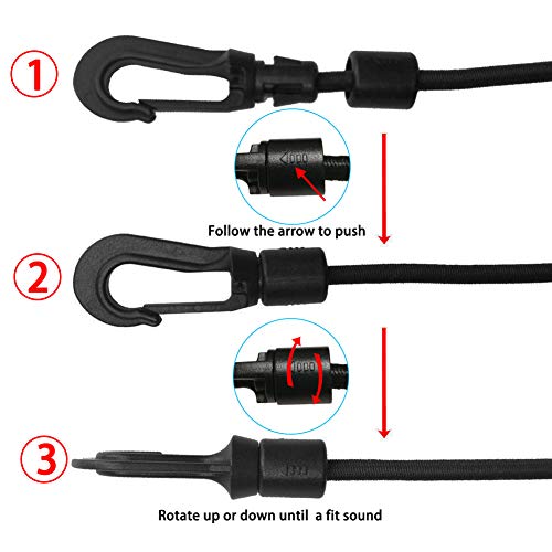 1/4 Inch By 50 Foot Elastic Bungee Shock Cord With 20 Hooks Included_desvips.com