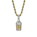 MXMYFZ Collier Hip Hop Pendentif Bouteille De Whiskey Personnalité Collier Hip Hop Pendentif 3A Zircon Tendance Hommes Collier Accessoires