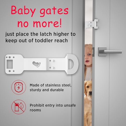 Huaodor Trava e suporte para porta de gato – Tampa de porta ajustável de metal para gatos - Suporte