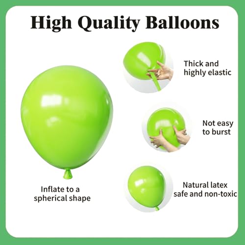 Image of Green Balloons Set, 65pcs 12in Dark Light Green Balloons, Green Confetti Latex Party Balloon for St. Patrick's Day Jungle Forest Themed Birthday Decorations