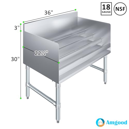 Image of AmGood 22.5 in. x 36 in. x 33 in. Stainless Steel Four-Tier Liquor Display Rack