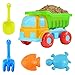 Jouets de Sable, 5 pièces Ensemble de Jouets de bac à Sable avec moules à Sable Ensembles d'outils de Pelle de Camion en Plastique Souple Moules à Sable Jouets de Plage Jouets de Sable et d'eau