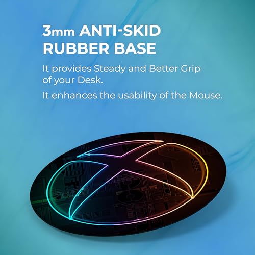 Image of TURTLEWINGS Circular Mousepad with Neon Gaming Logo Console-Inspired Design 01 | Round Mouse Pad 240mm x 240mm, 3mm Thick | Unstitched Edges, Print for Office, Study & Gaming Desk