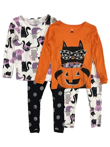Carters Toddler Girls 4PC Halloween Kitty Cat Long Sleeve Pajama Set