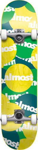Skateboard complet Almost pour arpenter le skatepark et la ville en jaune et vert