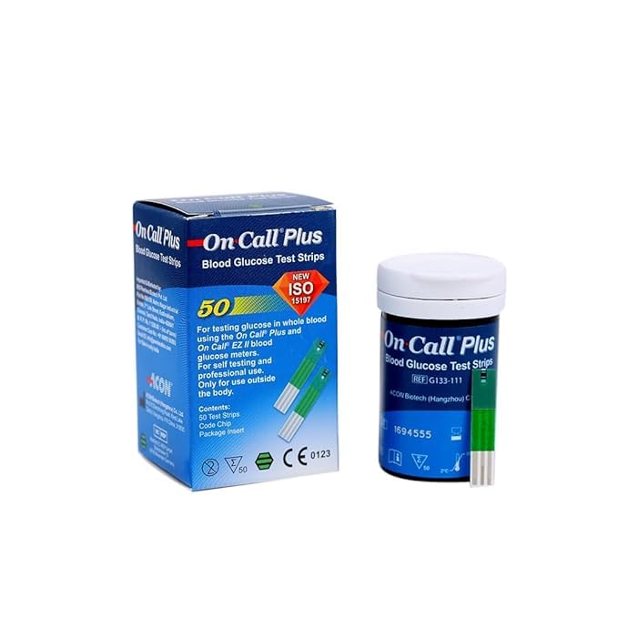 On Call Plus Blood Glucose Test Strips, 50 Count | Glucometer Strip for Blood Sugar Testing-image-42