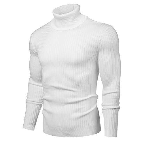 Mens Turtleneck Sweater Slim Fit Soft Knitted Basic Pullover Sweater