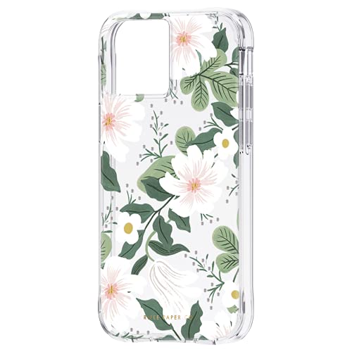 Image of Rifle Paper Co. iPhone 13 Mini Case - 10ft Drop Protection with Wireless Charging - Luxury Floral 5.4 inch Cute Case for iPhone 13 Mini - Slim Lightweight, Anti Scratch, Shock Absorbing Materials - Willow