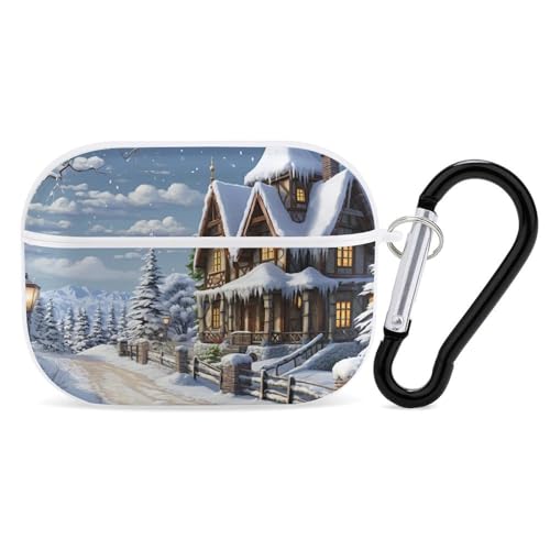 Airpod Pro ��2����/��1���� �N���X�}�X �~ �n�b�s�[�V�[�� �P�[�X�J�o�[ �ϏՌ��ی�P�[�X �L�[�`�F�[�������O�t�� ���h�~ �n�[�h PC �t���h���b�v �w�b�h�t�H���P�[�X �j�����p �z���C�g