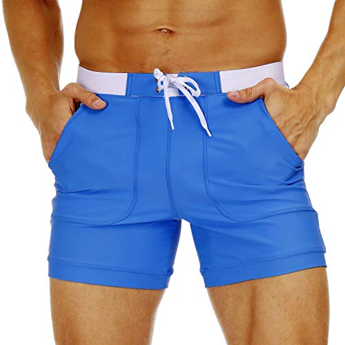 Image of MAGNIVIT Men's Swimwear Swimsuits Solid Basic Long Swim Sport Trunks Board Shorts with Pockets
