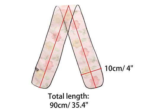 Allegra K Women Transparent Skinny Organza Scarf Floral Neckerchief Hair Band3