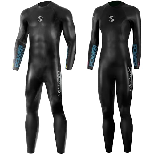 Synergy Triathlon Wetsuit 3/2mm - Volution 2.0 Full Sleeve Smoothskin Neoprene for Open Water Swimming Ironman & USAT Approved (Men 2.0, Men's L1)