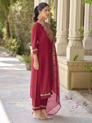 Ensemble kurta brodé en viscose de qualité supérieure VredeVogel - 6
