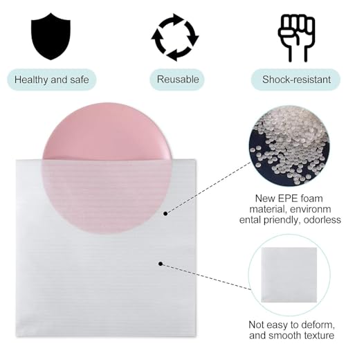 JIUZHOUXIN verpackungsmaterial,40x40cm Cushion Foam Pouches, Ideal für Umzug Versand und Lagerhaus, mit FRAGILE Warnaufklebern (50PACK- 40X40CM)