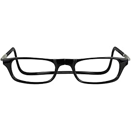 Clic Magnetic Reading Glasses for Men or Women, Computer Readers, Original Long (M-L, Black, 1.50 Magnification)
