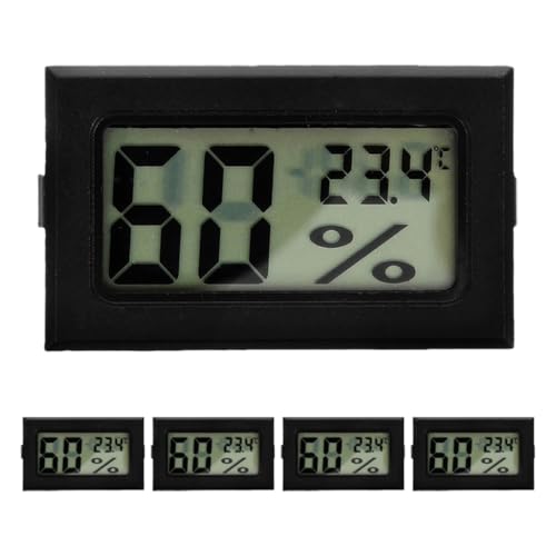 5 higrómetros digitales NUOBESTY de temperatura y humedad para el hogar