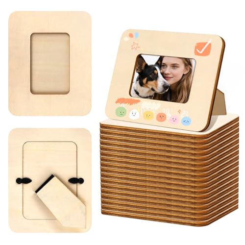 VOKOY 20 Pack Small Wooden Picture Frames for Crafts, 2' x 3' Photos DIY Wood Picture Frame Mini...