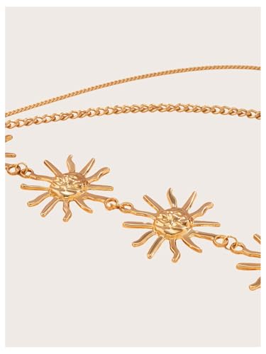 GORGLITTER Women's Sun Pendant Waist Belt Rave Outfits Party Body Accessories2