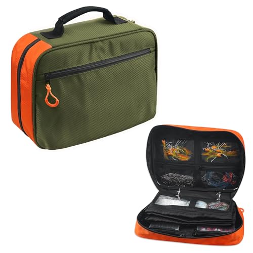 Sac de rangement pêche carpe vert orange organiseur matériel