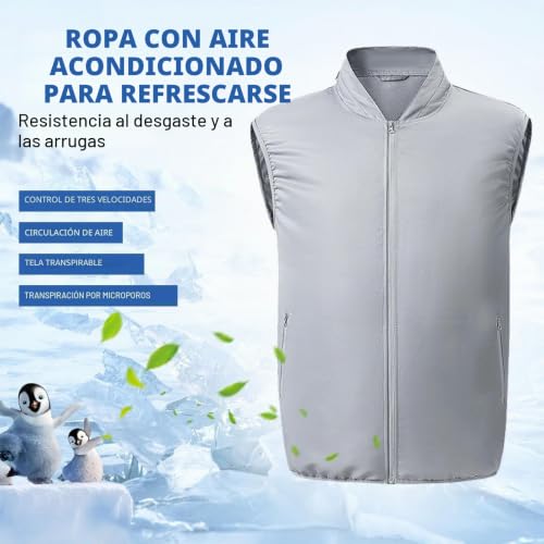 Chaleco de enfriamiento aire acondicionado portátil con ventilación regulable 2