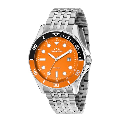 Funzioni: Orologio analogico con movimento al quarzo e funzione tempo, data. L'orologio ha una resistenza all'acqua fino a 10 ATM