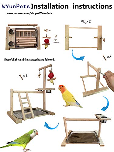 image for NAPURAL WYunpets Bird Playground Birdcage Playstand Parrot Play Gym Pa