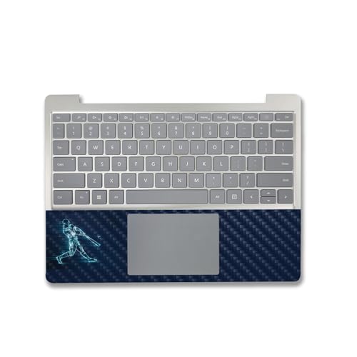 Image of MightySkins Carbon Fiber Skin Compatible with Microsoft Surface Laptop Go 3 (2023) Full Wrap Kit - Glow Baseball | Protective, Durable Textured Carbon Fiber Finish | Made in The USA