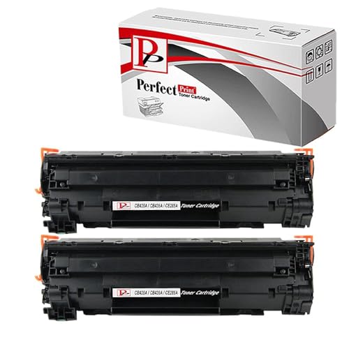 Image of 2 Black PerfectPrint Compatible Toner Cartridges Replace CB435A for HP Printer LaserJet P1005 P1006 P1007 P1008 P1009