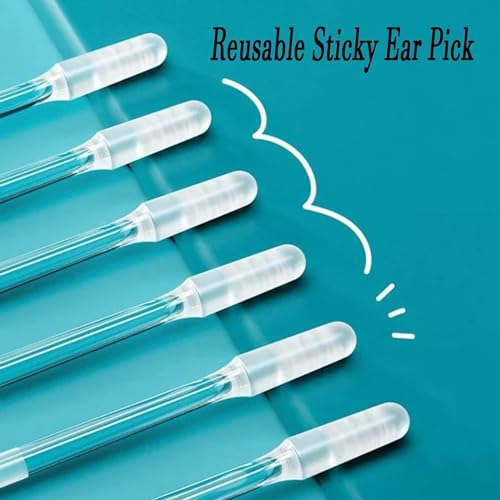Image of (48 PCS) Ear wax Cleaner Stick - Ear Swabs Pick Reusable Ear Cleaner Soft Silicone Ear Pick For Ear Wax Removal Tool, Ear Pick For Ear Cleaning, Ear Buds Catcher For Older Adult Kid (48Pcs)